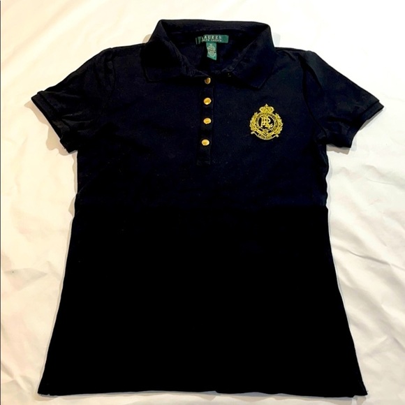 Kid’s Lauren by Ralph Lauren Black Polo Shirt - Picture 1 of 9
